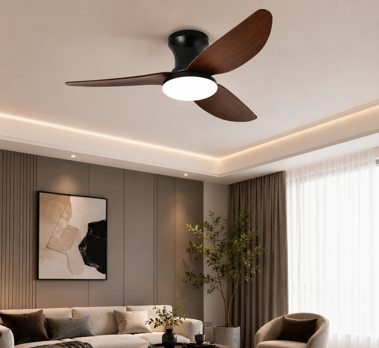 Ventilator de Tavan LED cu Telecomandă –  FED-B14L, 96W