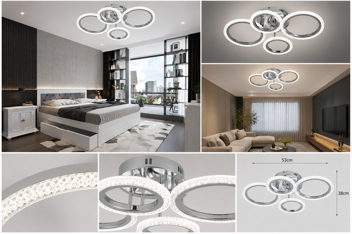 Lustra LED cu telecomanda, Model 26056/2+2CR