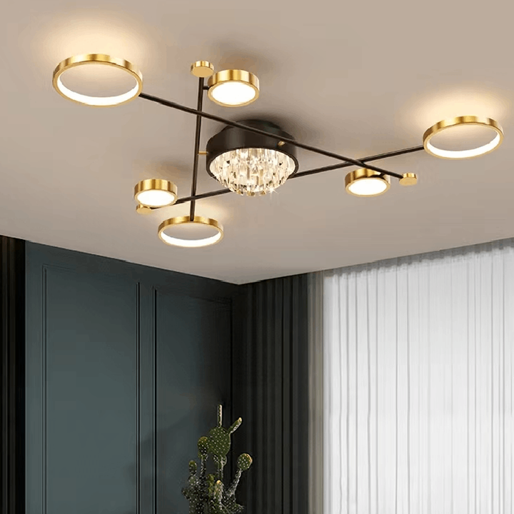 Lustra LED L7821/4+3 – 138W, Design Modern cu Brate Multiple