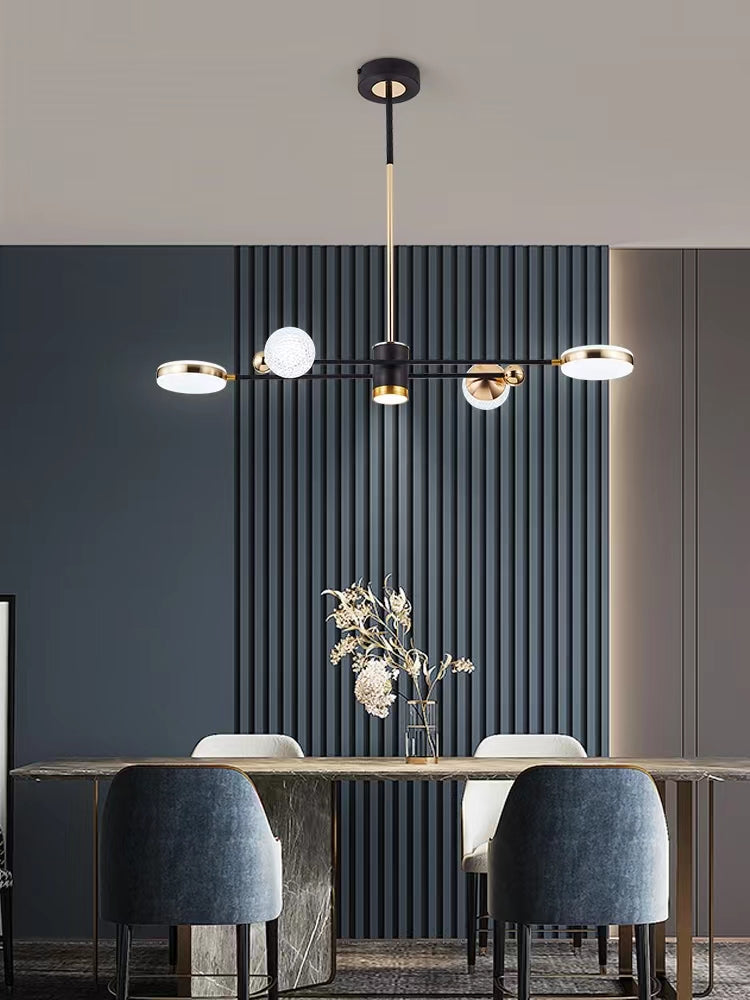 Lustra LED L7680/4+1 – 66W, Design Modern cu Braț Reglabil și Telecomandă