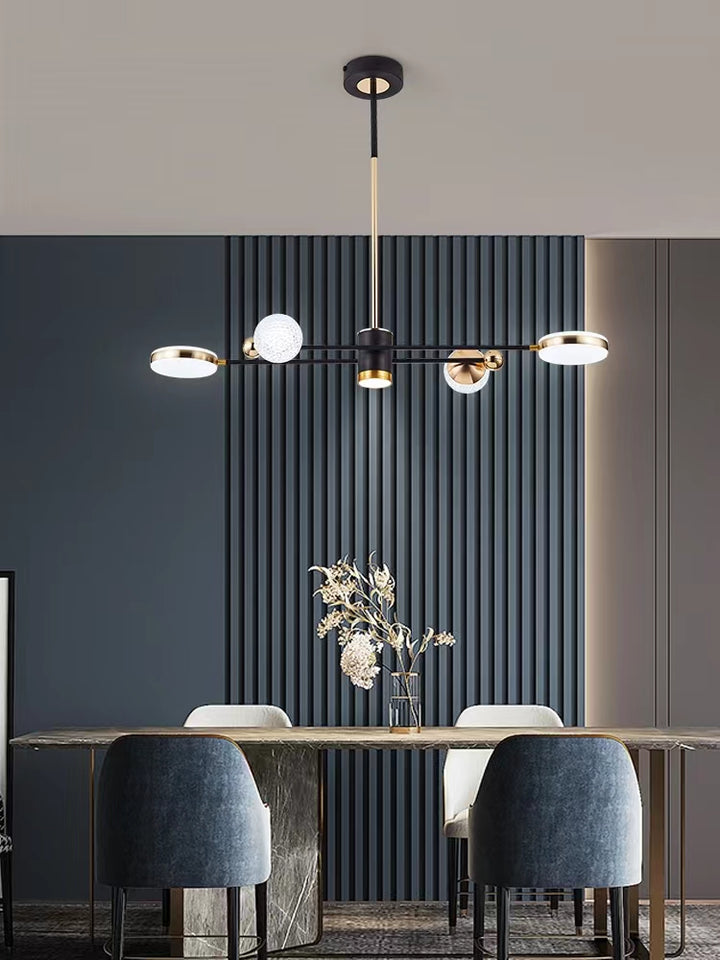 Lustra LED L7680/4+1 – 66W, Design Modern cu Braț Reglabil și Telecomandă