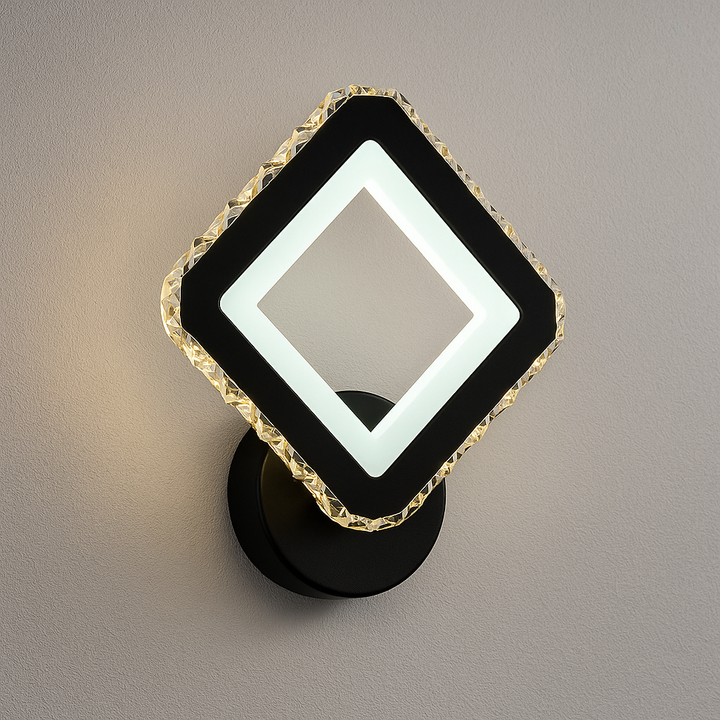 Aplica de perete LED, 2x13W, lumina reglabila 3000K–6500K, 230×197×55 mm, finisaj negru + crom