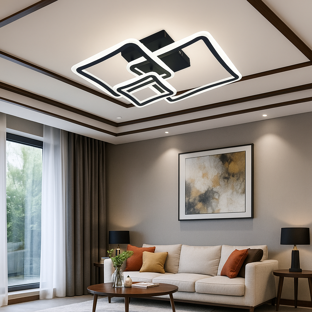 Lustra LED cu telecomanda, Model 6042-3, 120W, 710x510 mm