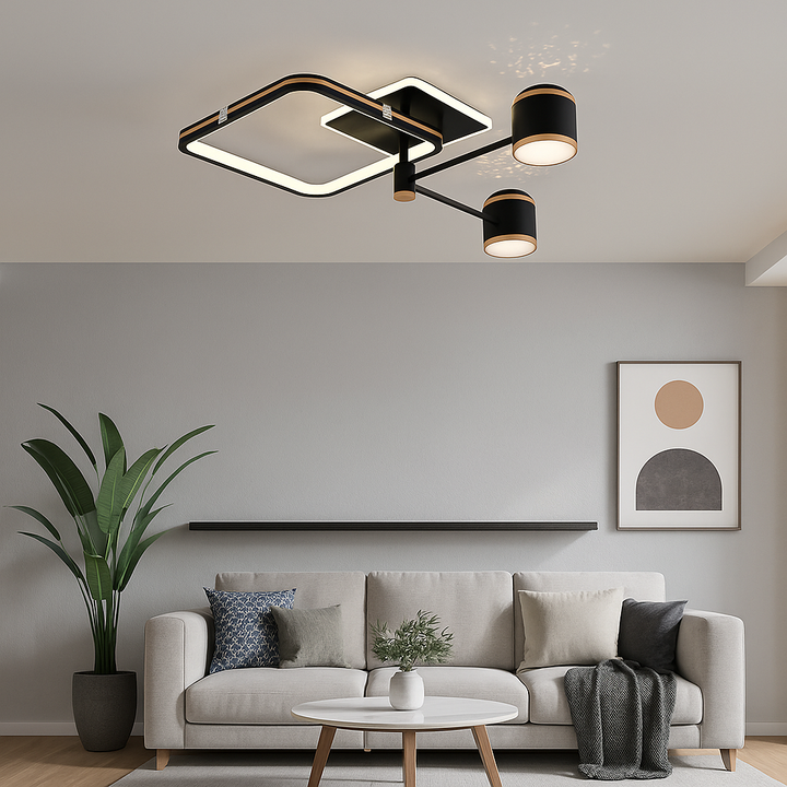 Lustră LED 51cm 88W Spoturi Direcționale și 3 Tipuri de Lumină cu Telecomandă – Model 9235/4