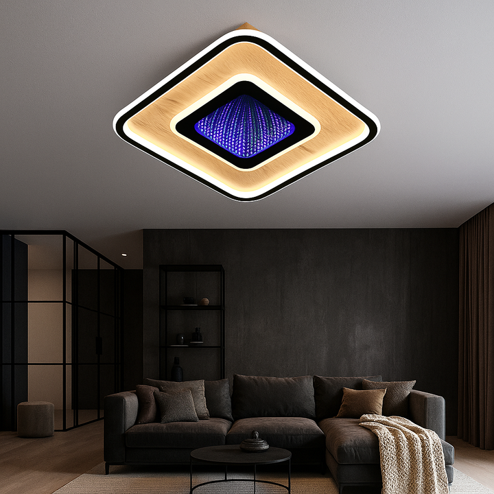 Lustra LED 9426/400 – Design Modern cu Finisaj Lemn