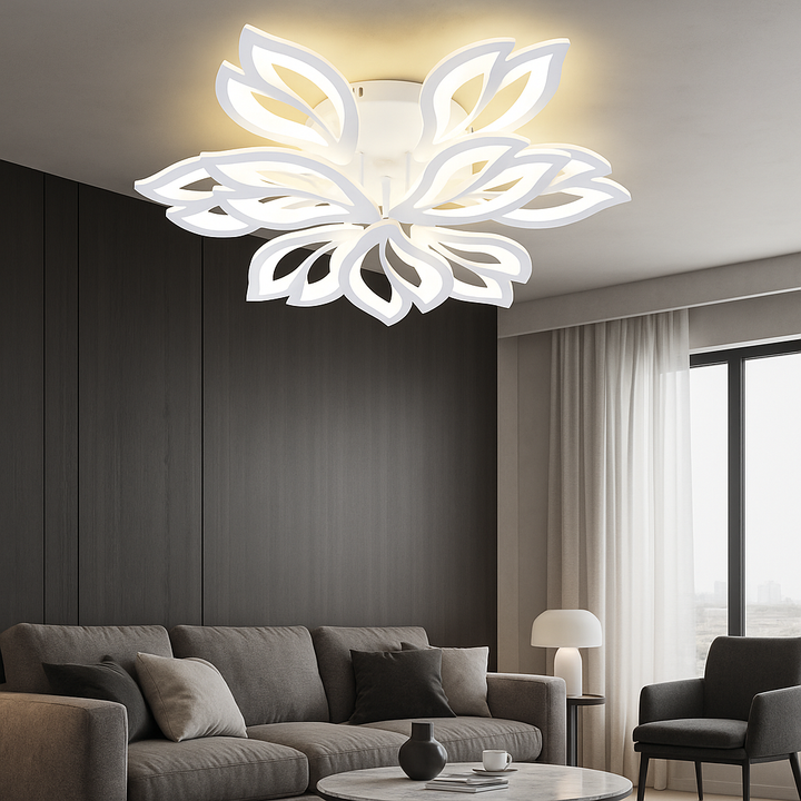 Lustra LED 160W cu telecomandă, Ø645 mm, lumină reglabilă 3000–6500K – model 19250/6+3N WH