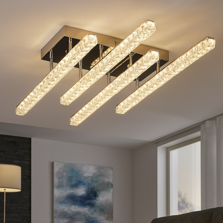 Lustra LED 620×350×H130 mm, 2x56W, design modern rectangular cu lumină reglabilă și telecomandă JB002/4