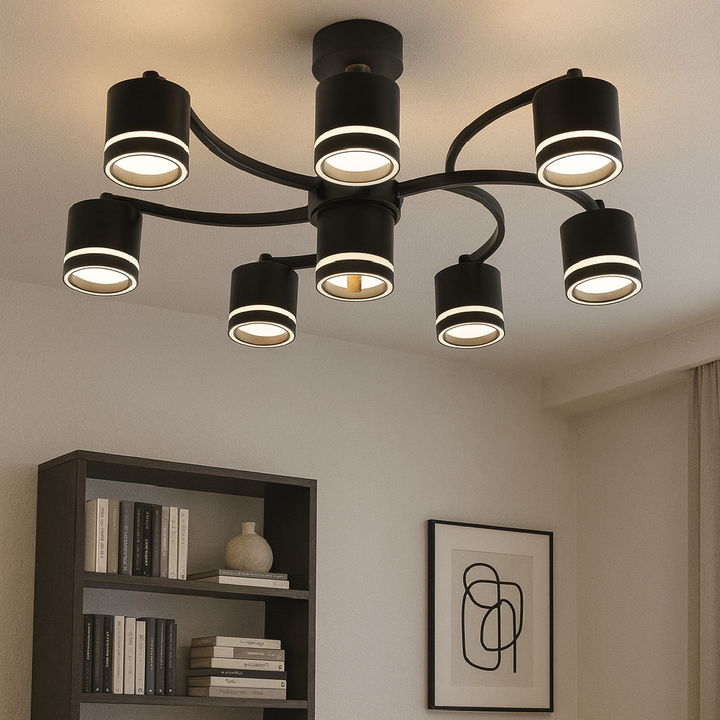 Lustra LED negru 59207/6+1MB – 7 becuri GX53, 3000-6500K