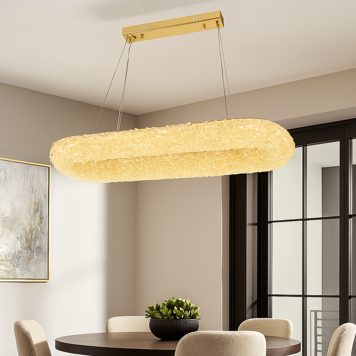 Pendul LED dreptunghiular auriu 5558-300×850 FGD – 124W