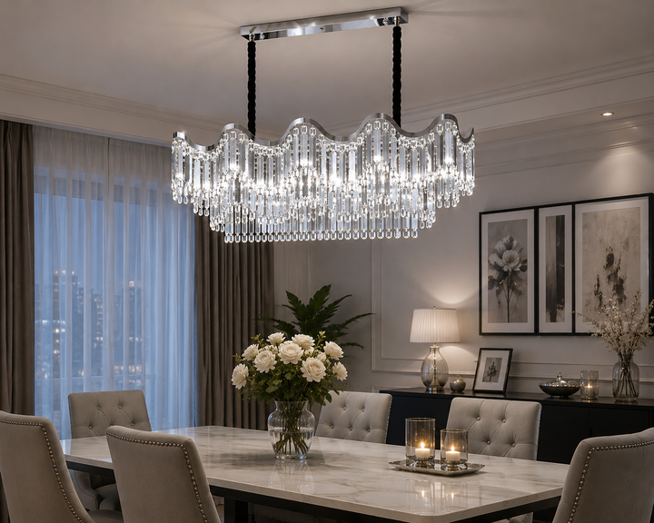 Candelabru rectangular, L1100×H440 mm, E27 max 60W×12, 78012/1100+400 CH