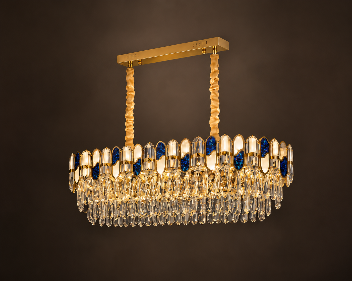 Candelabru elegant cu cristale, Ø800 mm, 8xE27, temperatură 2800–6500K – model 9028/800×350