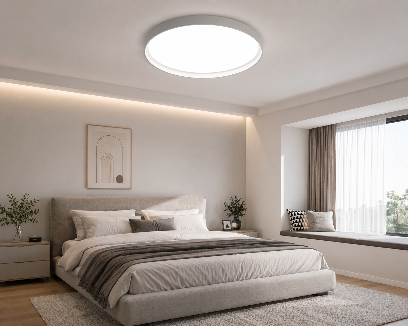 Plafoniera LED rotunda albă 30W, Ø300 mm, lumină reglabilă 3000K / 4500K / 6500K ML-007/300WH