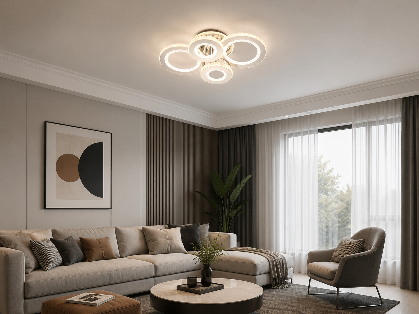 Lustra LED modernă cu lumină reglabila model 26064/2+2CR