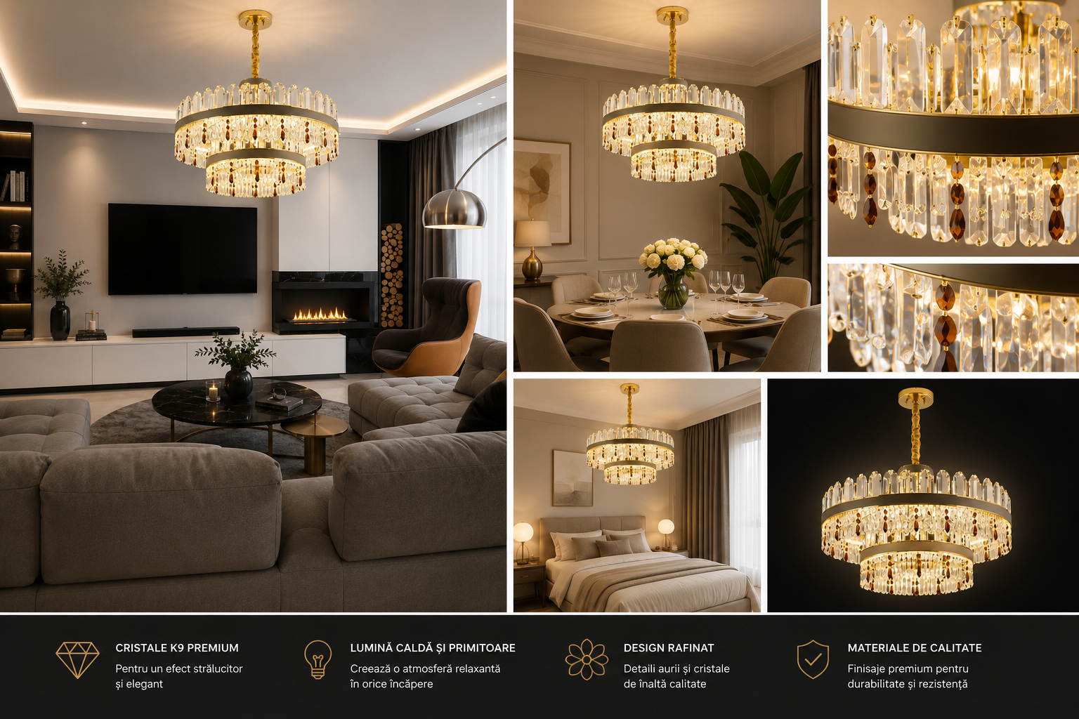 Candelabru Cristal Ø750+450MM,276W 8651/750+450