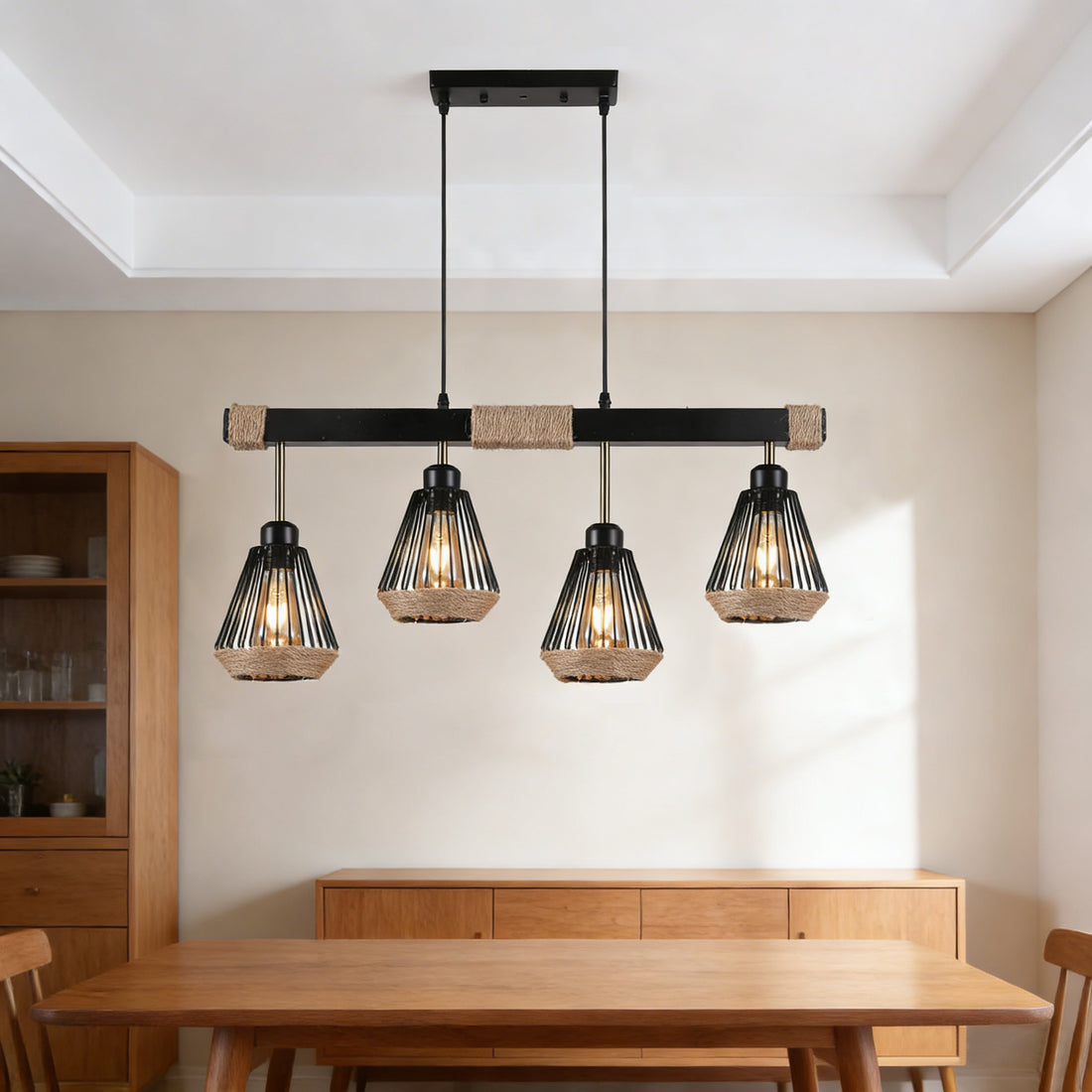 Pendul modern 4 surse, soclu E27, D75 x H33 cm – JD-66