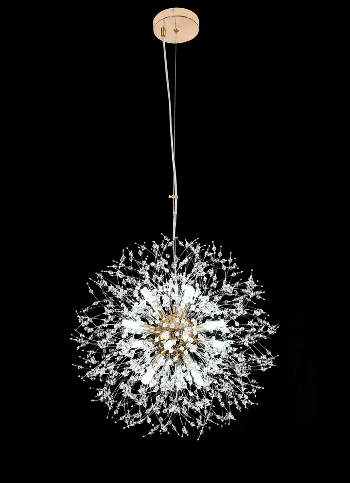 Pendul decorativ cu cristale 12 surse, design elegant, Ø55 cm, H80 cm – Model 26011/12