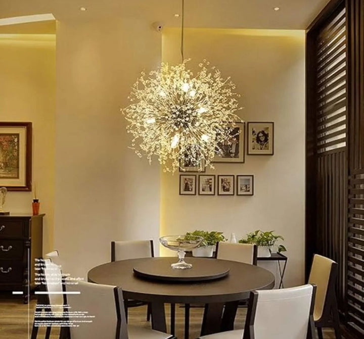 Pendul decorativ cu cristale 12 surse, design elegant, Ø55 cm, H80 cm – Model 26011/12