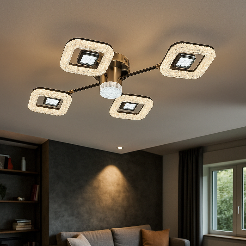 Lustra LED cu design modern si lumina reglabila – Model 26054/2+2+1GM+FGD