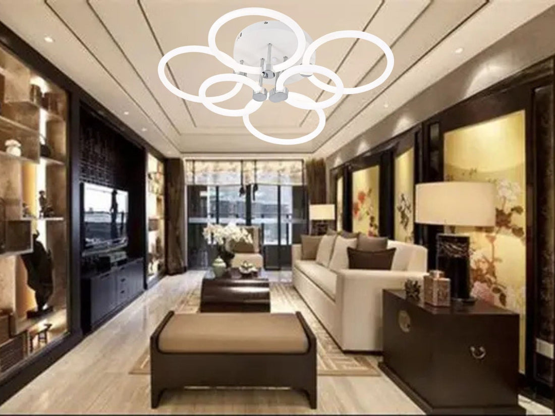 Lustră LED cu design modern și 6 elemente luminoase – Model 26055/4+2 WH+CR