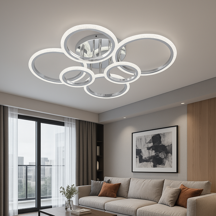 Lustra LED cu telecomanda, model 26056/2+2+2CR