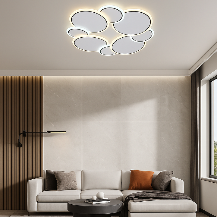 Lustra LED moderna cu lumina reglabila, model 26075/4+4WH+BK