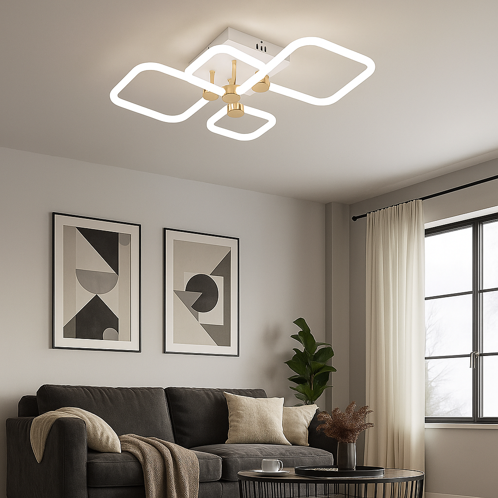 Lustra LED decorativă cu lumină reglabila, Model 26077/2+2FGD+WH