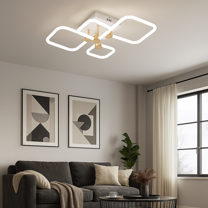Lustra LED decorativă cu lumină reglabila, Model 26077/2+2FGD+WH