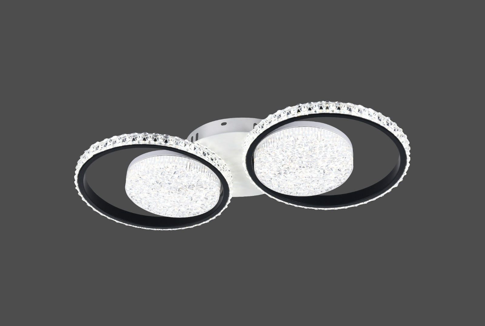 Lustra LED modernă, 2 inele și lumină reglabilă, 26232/2+2 WH+MB, 96W