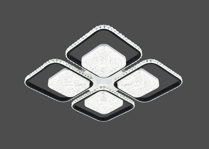 Lustra LED moderna, 530×530×70 mm, 108×2W, telecomanda, 26233/4+4 WH+MB