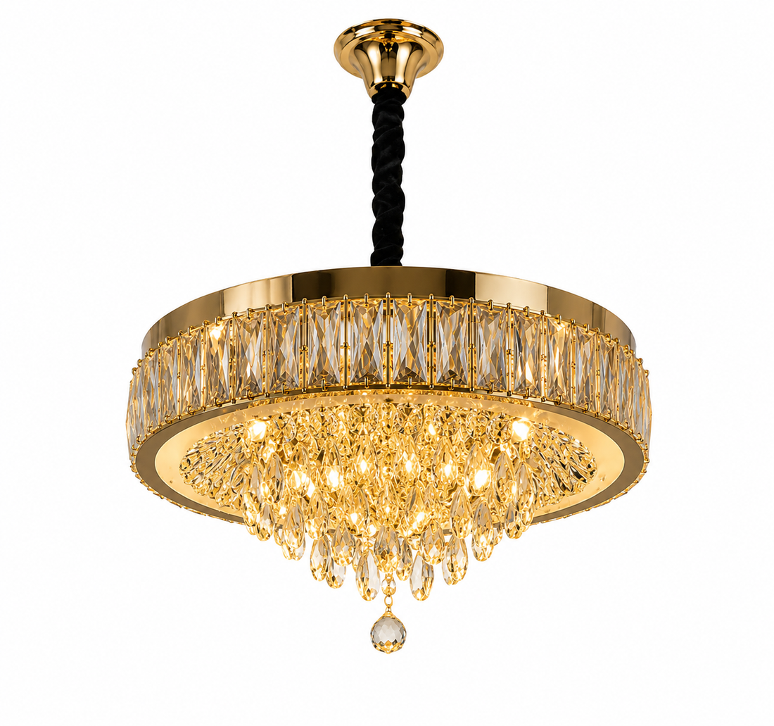 Candelabru LED Ø400 cu Cristale și Telecomanda, Model 2961-400