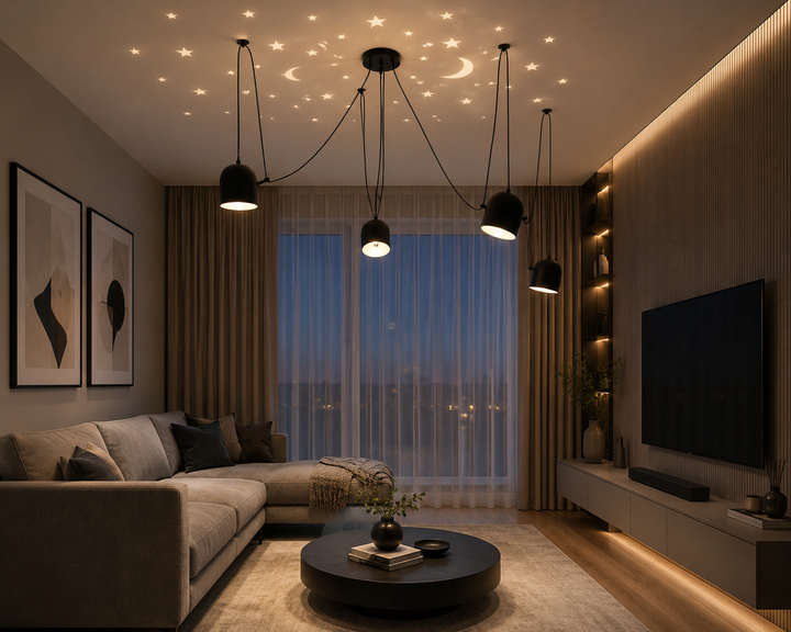Pendul modern 3 abajururi E27, înălțime reglabilă 1000 mm – model 9854/3