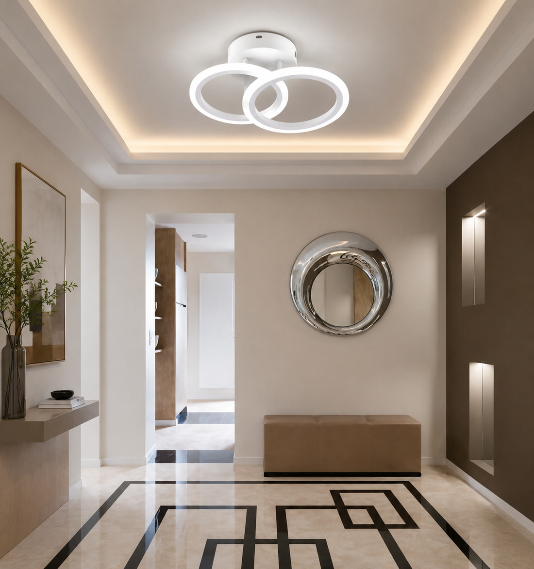 Lustra LED modernă, 36W, lumină reglabilă 3000–6500K, cu telecomandă, 7728/2WH
