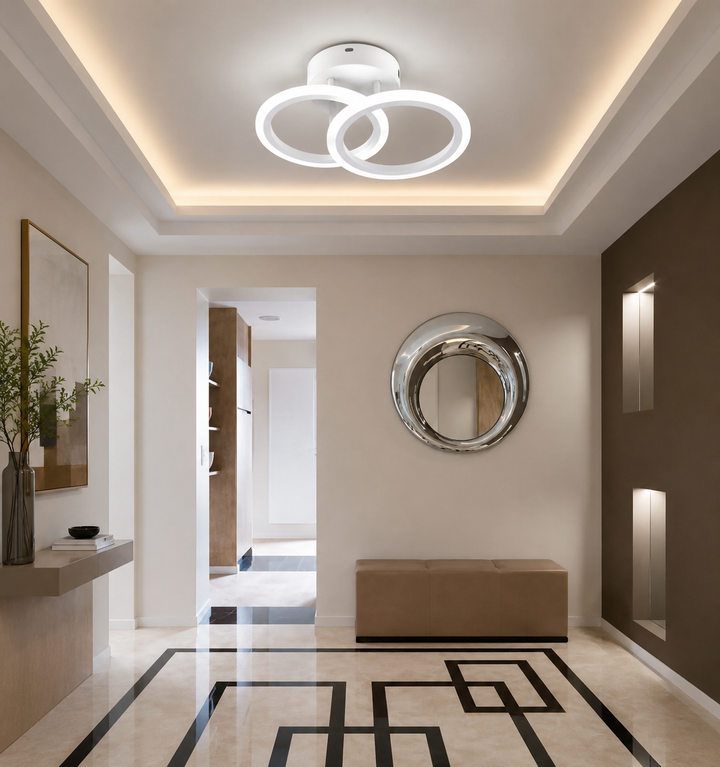 Lustra LED modernă, 36W, lumină reglabilă 3000–6500K, cu telecomandă, 7728/2WH