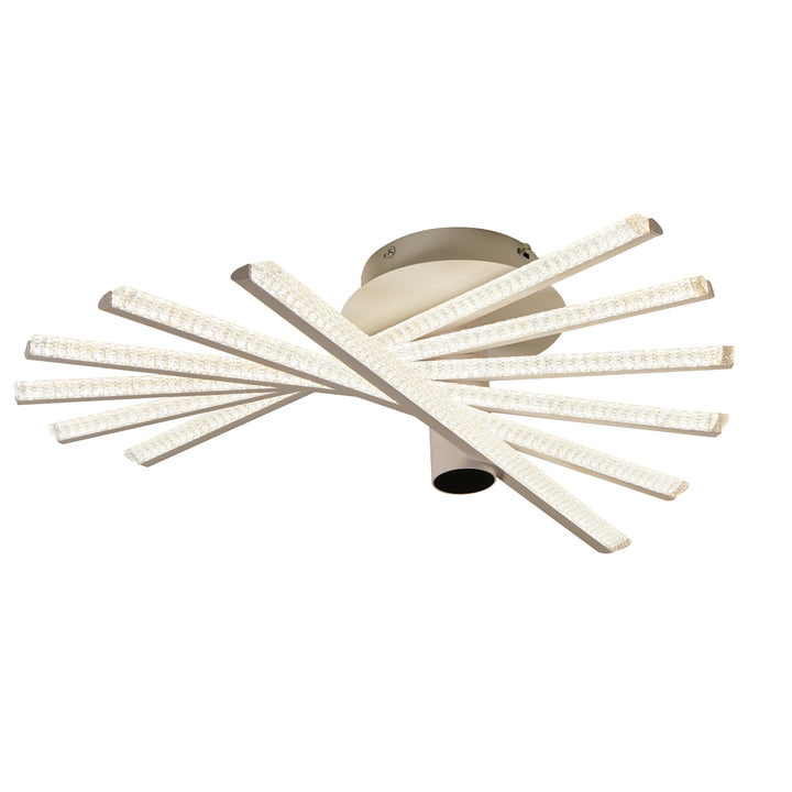 Lustra LED cu telecomandă, 620×620×200 mm, 144W, 3300K–6500K, finisaj alb, F2815/6 WT