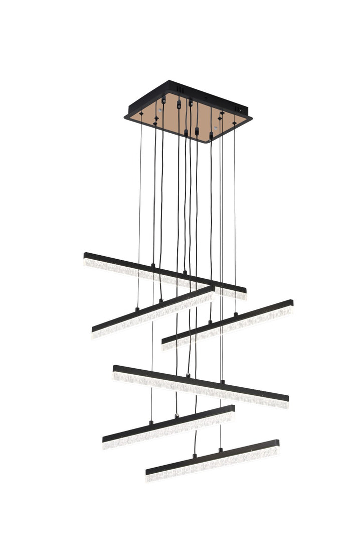 Pendul LED modern, 2000×780×780 mm, 144W, telecomandă, 2819-6 BK