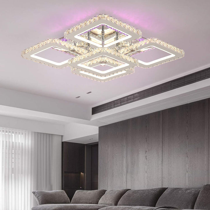Lustra LED Eleganta, 2886-4+1 – Design Geometric cu Lumină Puternică și Telecomandă 2.4G