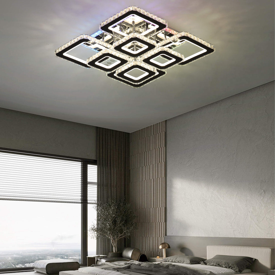 Lustra LED 2886-4+4 – Design Modern și Putere Extra, cu Telecomandă 2.4G