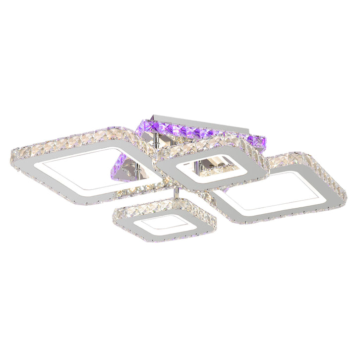 LUSTRA LED ELEGANTA, 2886/2+2 – DESIGN GEOMETRIC CU LUMINĂ PUTERNICĂ ȘI TELECOMANDĂ.