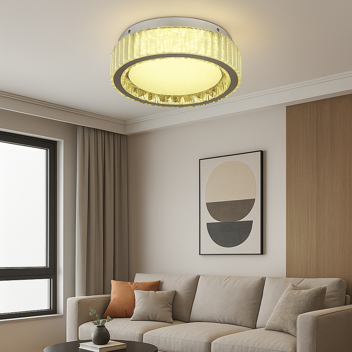 Candelabru LED Cristal 2959-400 – Ø400mm, 160W, Cu Telecomandă