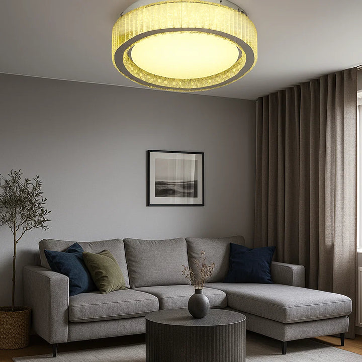 Lustra LED Moderna Ø500 cu Difuzor Cristal si Telecomanda – 200W, 2959-500