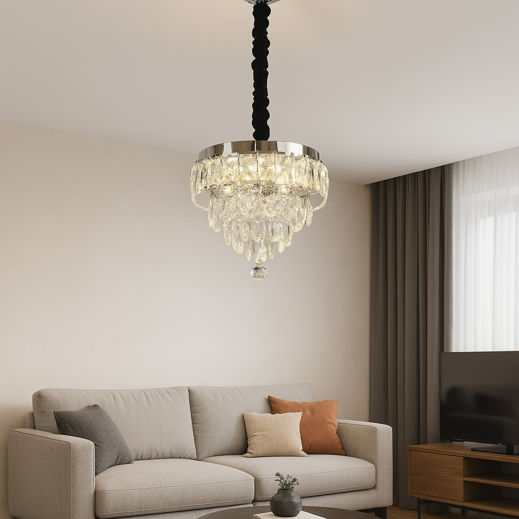 Candelabru LED Cristal Ø300 cu Telecomandă – 52W, Model 2960-300