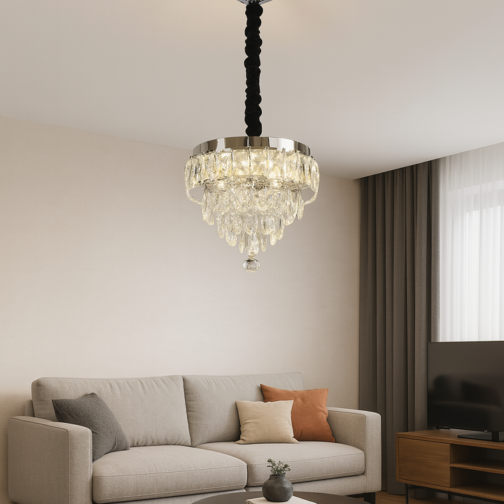 Candelabru LED Cristal Ø300 cu Telecomandă – 52W, Model 2960-300