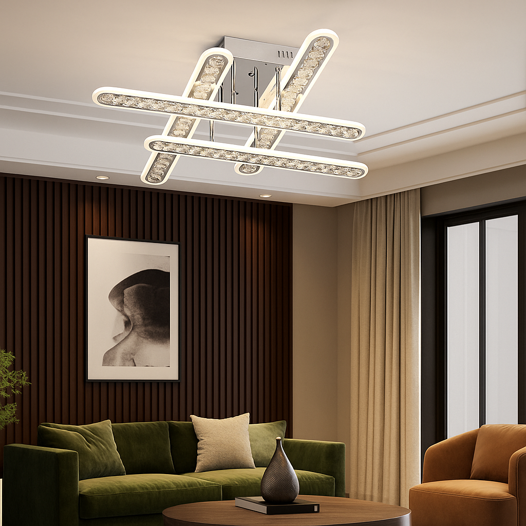 Lustra LED cu Telecomanda, 200WW + RGB, 710×710 mm