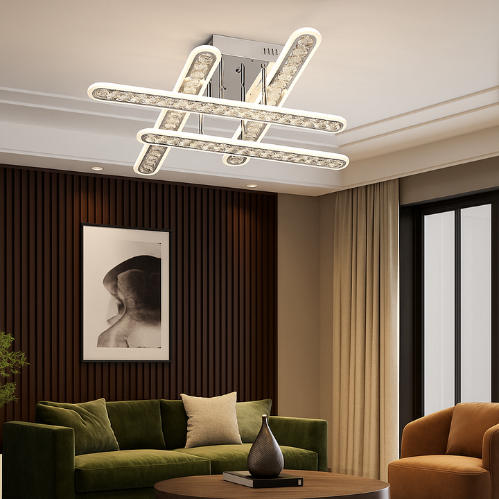 Lustra LED cu Telecomanda, 200WW + RGB, 710×710 mm