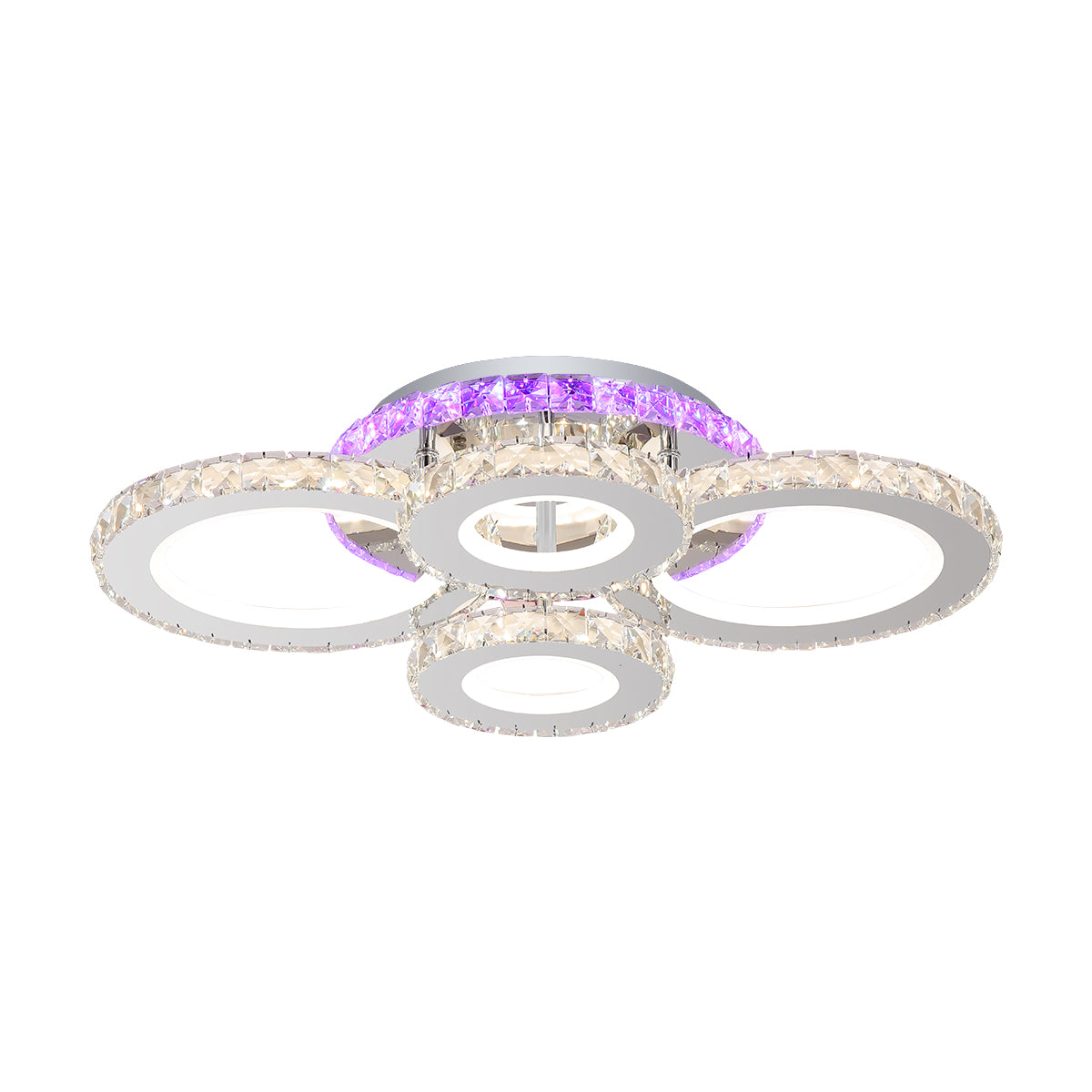 Lustra LED Cristal RGB cu Telecomanda, 136W, Lumina Reglabila 3500-6500K, Design Modern – Model 2875-4