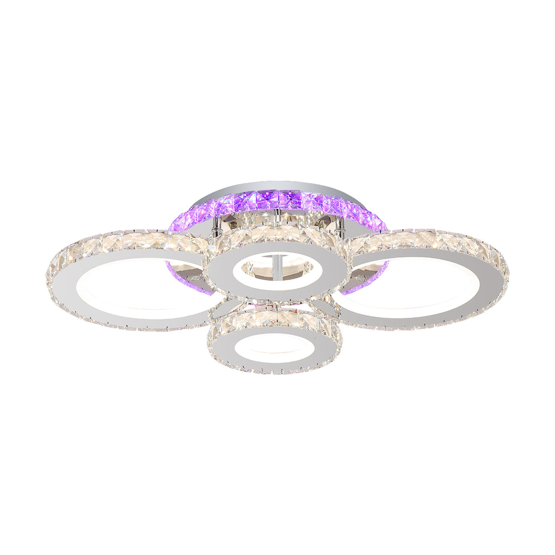 Lustra LED Cristal RGB cu Telecomanda, 136W, Lumina Reglabila 3500-6500K, Design Modern – Model 2875-4