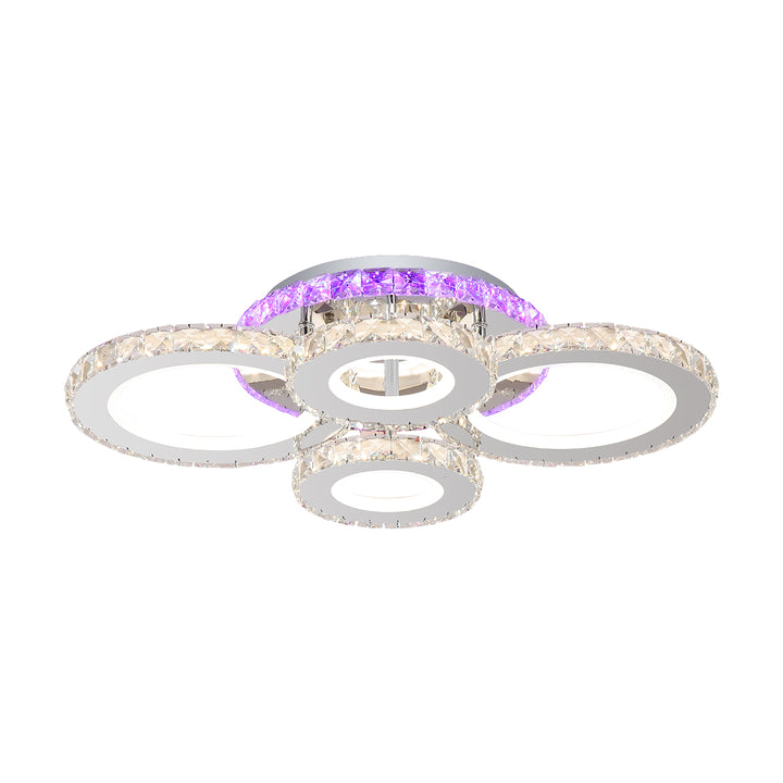 Lustra LED Cristal RGB cu Telecomanda, 136W, Lumina Reglabila 3500-6500K, Design Modern – Model 2875-4