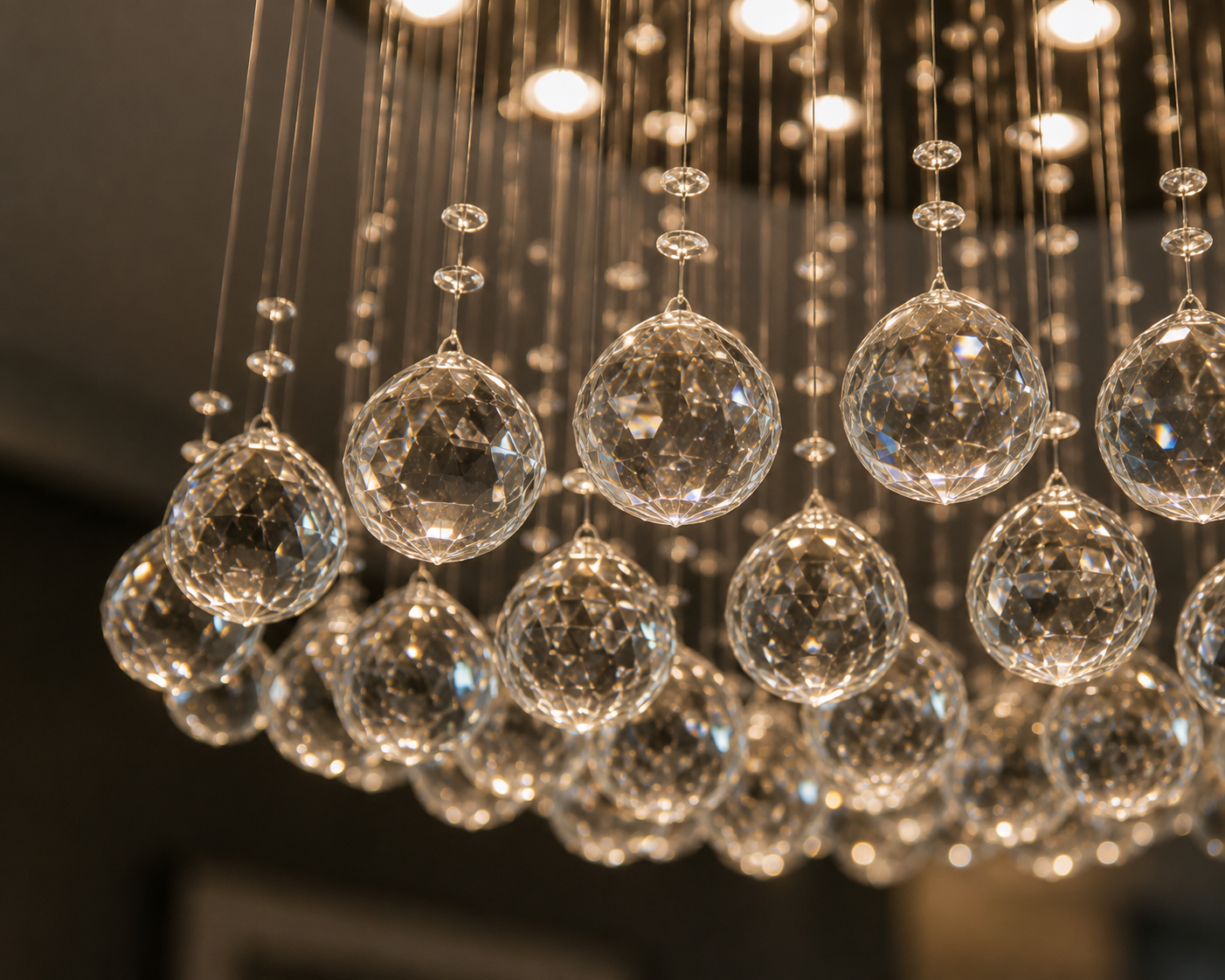 Candelabru LED cu cristale, 600×600×430 mm, 45W, 4000K, 6005/9