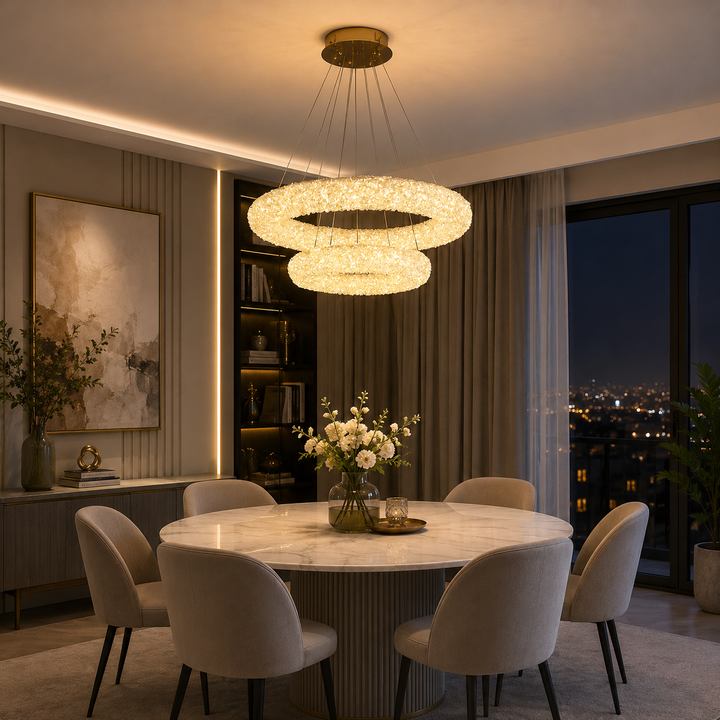 Pendul LED dublu – Ø600+Ø400 mm, 174W, Auriu 5558/600+400 FGD