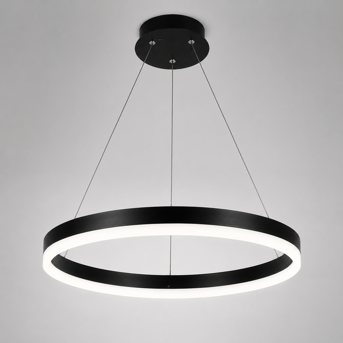 PENDUL  LED CU TELECOMANDA, 44W LUMINA REGLABILA 3000K–6500K, INELE NEGRE, 715×500×105 MM A19/400